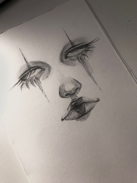 Dark Sketches To Draw, Lip Art Drawing Sketches, How To Draw A Clown Face, Creepy Clown Sketch, Drownings Easy Aesthetic, Dark Drawing Ideas For Beginners, Dark Sketch Ideas Easy, Two Faced Drawings Mask, Scary Sketches Easy