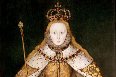 The Virgin Queen in coronation robes c.1559 Bridgeman Art Library Queen Elizabeth 1, Elizabeth Queen Of England, Tudor Queen, Elizabeth 1, Marie Stuart, Tudor Fashion, History Magazine, Dog Died, Elizabeth I