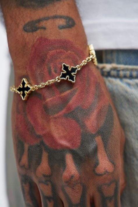 Available In Gold/Black. Wrist Size 8 Cross Pendants Imported | Mens More Than Blessed Bracelet in Gold/Black by Fashion Nova Jewelry Men Gold, Mens Gold Jewelry Aesthetic, Male Jewelry Gold, Men Minimalist Jewelry, Men Wrist Accessories, Gold Men Jewelry, Male Bracelets Gold For Men, Men S Jewelry, Men’s Bracelets In Gold