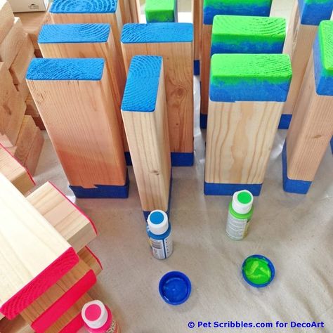 DIY Giant Outdoor Jenga Game Giant Jenga Diy, Large Jenga, Outdoor Jenga, Jenga Diy, Giant Jenga Game, Patio Games, Diy Kids Playground, Diy Yard Games, Jenga Game