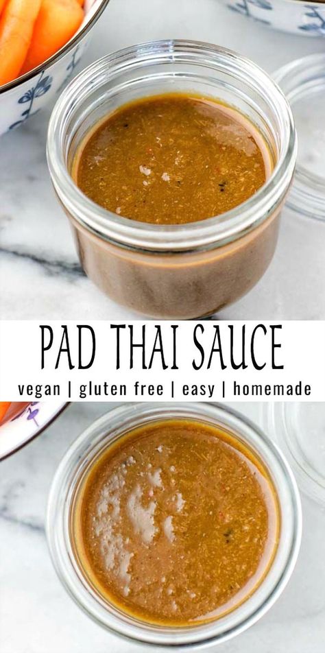 Whip up this delightful Pad Thai Sauce at home with ease. It's a versatile gem that's naturally vegan and gluten-free, perfect for enhancing your Pad Thai noodles or adding a flavorful twist to a veggie stir fry. Whether you're planning dinner, lunch, or meal prep, this sauce is a must-have in your kitchen repertoire. Ideal for those who love delicious and accommodating meals. Simple Pad Thai, Pad Thai Sauce Recipe, Vegan Pad Thai Sauce, Thai Sauce Recipe, Gluten Free Pad Thai, Homemade Pad Thai, Gluten Free Sauces, Vegan Pad Thai, Pad Thai Sauce