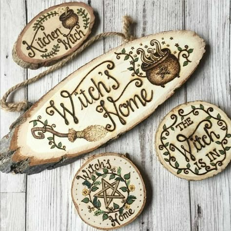 Witch Home, Messy Crafts, Wiccan Crafts, Wood Burn Designs, Pagan Crafts, Woodburning Projects, Wood Burning Ideas, Witchy Crafts, Wood Burning Crafts