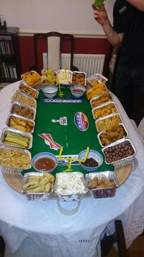 Football Team Birthday Party, Super Bowl Food Stadium, Football Season Snacks, Superbowl Foods, Football Party Snacks, Banquet Food, Snack Stadium, Superbowl Food, Football Party Foods