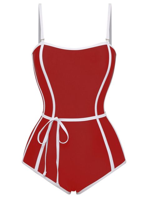 [Pre-Sale] Red 1960s Lined Sling One-Piece Swimsuit | Retro Stage Retro Swimsuits For Women, Spider Man Bathing Suit, Fancy Bathing Suits, Swimming Suits One Piece, Aesthetic One Piece Swimsuit, Christmas Swimsuit, 80s Swimsuit, Red Bathing Suit, Retro One Piece Swimsuits