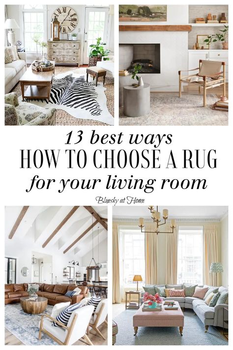 Choosing A Rug Living Rooms, How To Choose A Living Room Rug, Area Rug Inspo Living Room, How To Choose A Rug Living Rooms, How To Pick A Rug Living Rooms, How To Choose Rug Color, 2023 Rug Trends, How To Choose A Rug, How To Layer Rugs Living Rooms