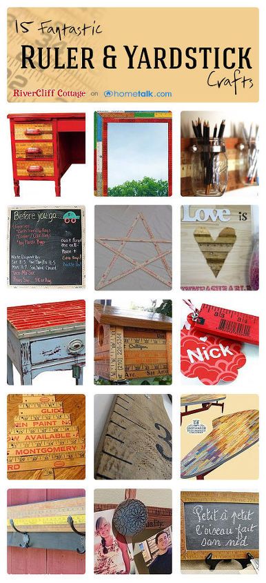 Yardsticks Projects Repurposed, Yardstick Projects Ideas, Stick Projects, Ruler Crafts, Yard Sticks, Garden Diy Ideas, Beautiful Birdhouses, Wooden Ruler, Old Sewing Machines