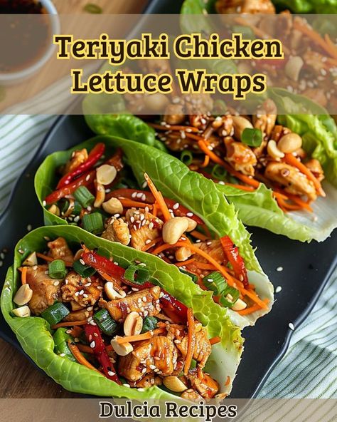 Teriyaki Chicken Wraps, Teriyaki Chicken Lettuce Wraps, Metabolic Diet Recipes, Easy Teriyaki Chicken, Sandwhich Recipes, Shredded Carrots, Healthy Vegetable Recipes, Chicken Lettuce Wraps, Garlic Clove