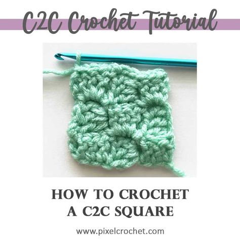 C2C Tutorials – Pixel Crochet C2c Rectangle, Crochet A Rectangle, Crochet Blanket Stitch Pattern, Pixel Crochet, C2c Crochet, A Rectangle, Blanket Stitch, Photo Tutorial, How To Crochet