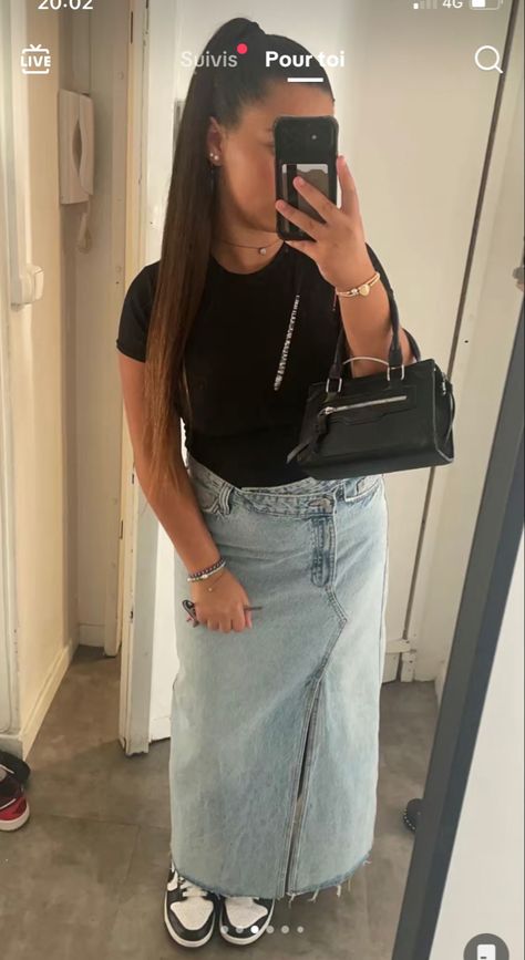 Zara Outfit 2024 Spring, Jupe En Jean Outfit, Idee Outfit Ete, Outfit Jupe En Jean, Zara Summer Outfits, Outfit Ete, Zara Drip, Zara Summer, Outfit Zara