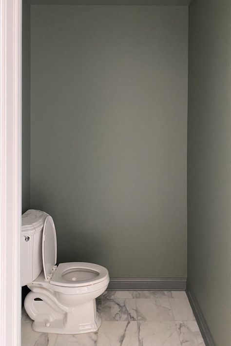 Creating A Moody Powder Bathroom: Progress Photos & A Mini Reveal! - Sw Retreat Bathroom, Powder Room Pedestal Sink Ideas, Green Powder Bathroom, Dark Walls Bathroom, Moody Powder Bathroom, Dark Moody Powder Room, Pedestal Sink Ideas, Bathroom For Guests, Powder Room Pedestal Sink