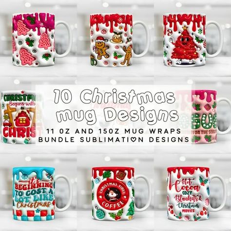 3d Mug, Christmas Lanterns, Mug Wrap, Sublimation Mugs, Christmas Sublimation, 3d Christmas, Christmas Templates, Flower Svg, Easter Svg