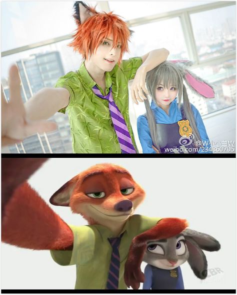 Character: ‪#‎JudyHopps‬ & ‪#‎NickWilde‬ Series: ‪#‎Zootopia‬ Zootopia Cosplay, Disney Dress Up, Nick And Judy, Nick Wilde, Cute Couple Halloween Costumes, Judy Hopps, Epic Cosplay, Soyut Sanat Tabloları, Disney Cosplay