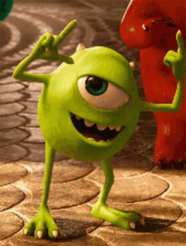 Animated Characters Disney, Gif Wallpaper, Disney Paintings, Animated Emoticons, Gif Disney, Pixar Characters, Mike Wazowski, Disney Gif, Monsters University