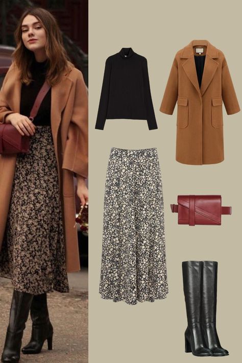 Long Dress Coat Outfit, Skirts Outfits For Winter, Long Skirt With Long Boots, Long Skirt And Coat Outfit, Midi Skirt And Knee High Boots, Long Boots Winter Outfit, Winter Skirt Style, Long Skirt Outfit Work, Skirt And Long Boots Outfit