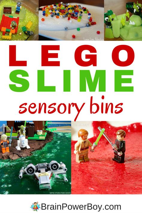 LEGO Slime Sensory Bins bring a whole new dimension to playing with LEGO. What fun! Click the image to see all of the great bins. Fun Lego Ideas, Slime Activities, Custom Lego Star Wars, Lego Learning, Lego Therapy, Lego Math, Prek Literacy, Block Birthday Party, Used Legos