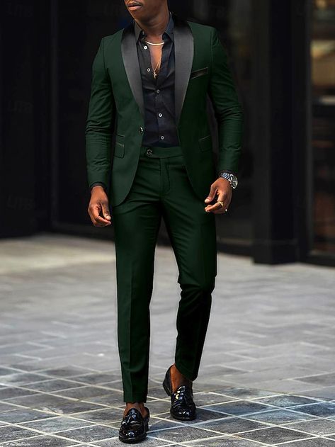 Suit Options For Men, Green And Black Tuxedo For Men, Mens Red Suit Wedding, Burgundy Mens Suit Wedding, Green Prom Suits For Men, Men’s Couture, Graduation Suits Men, Homecoming For Guys, Fall Suits For Men