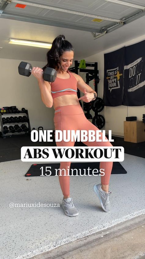 One Dumbbell Only 15 Minutes Abs Workout #workouts #weightloss #fitness #workout #fit #health #loseweight #affiliate Lower Belly Dumbbell Workout, Tummy Workout With Weights, 1 Dumbell Workouts, Dumbbell Workout For Flat Stomach, Abbs Work Out For Women At Gym, Ab Gym Routine, Abs Workout Using Dumbbells, Abs Workout For Women With Dumbbells, Ab With Dumbell