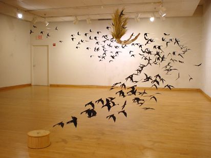 Museum Interior, Doing Better, Mixed Media Sculpture, New Media Art, Artistic Installation, Kinetic Art, Bird Sculpture, Bird Decor, Arte Animal