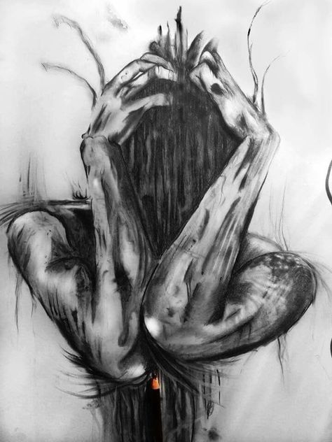 رعب نفسي, Dark Art Drawings, Dark Art Illustrations, Scary Art, Pencil Art Drawings, Creepy Art, Horror Art, Art Drawings Sketches, Art Sketchbook