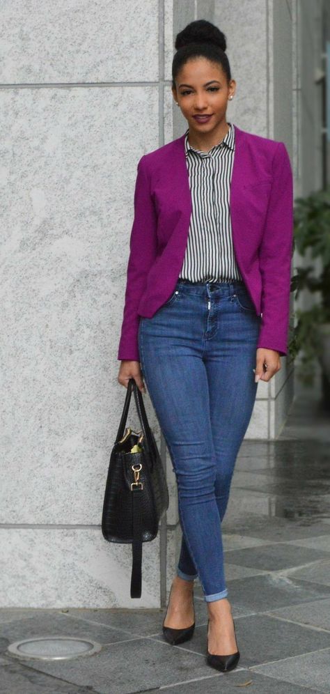 Attorney Outfit, Jeans Ideas, Work Outfit Office, Color Jeans, Super Hair, Hair Black, Casual Work Outfits, Work Outfits Women, Work Wardrobe