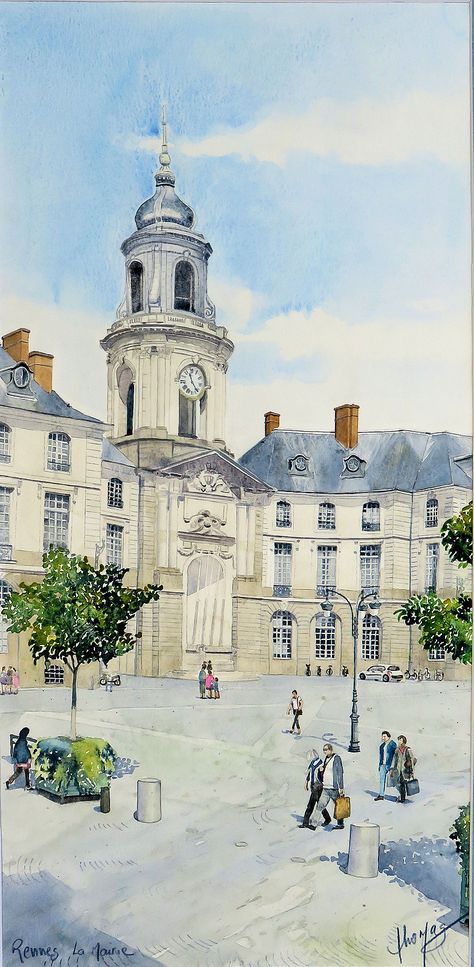 Rennes Place de la mairie Buy Original Art, My Heart Is Breaking, Acrylic Prints, Online Art, Taj Mahal, Independent Artist, Around The Worlds, Original Art, Fine Art Prints