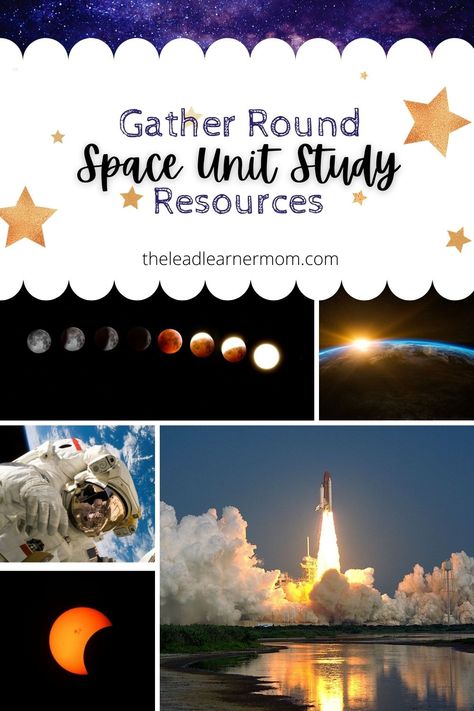 Gather Round Homeschool, Space Unit Study, Homeschool Astronomy, Homeschool Science Experiments, Science Unit Studies, Homeschool Space, Space Lessons, Kindergarten Units, Summer Homeschool