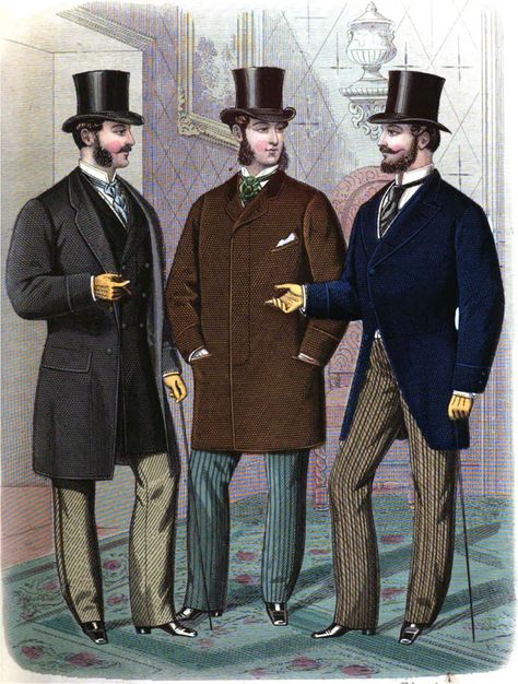 (1870 - 1890)  Full Line of Men's Late Victorian Style Clothing.  Everything a gentleman needs, from head to toe.  Hats, coats, shirts, shoes, ties, trousers and beautiful vests.  Period correct for theatrical and living history use. Victorian Mens Fashion, Victorian Style Clothing, Victorian Men, Victorian Gentleman, Victorian Man, 1880s Fashion, Clothing Guide, Victorian Clothing, Mens Fashion Suits