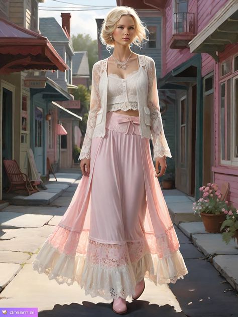 Layering Lace, Cottage Core Fashion, Long Skirt Outfits, Maxi Skirt Boho, Tiered Maxi Skirt, Fashion Drawing, Skirt Outfits, Plus Size Tops, Long Skirt