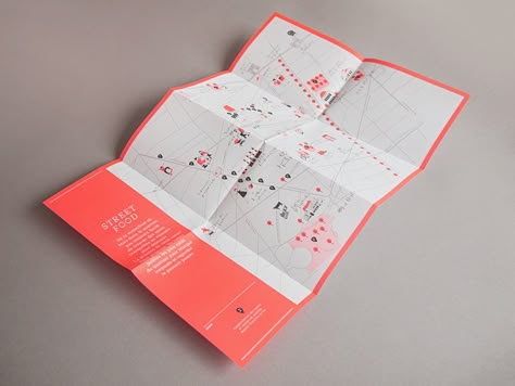 Brochure Folds, Folded Maps, Map Projects, Infographic Map, Wayfinding Design, Leaflet Design, Brochure Layout, Publication Design, Print Layout