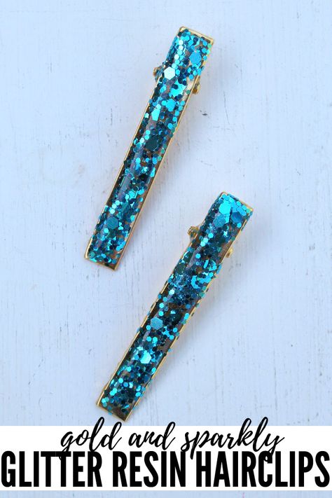 Basic Crafts, Resin Hair Accessories, Glitter Hair Clips, Resin Gifts, Kid Diy, Resin Letters, Epoxy Molds, Resin Hair Clips, Sparkly Hair