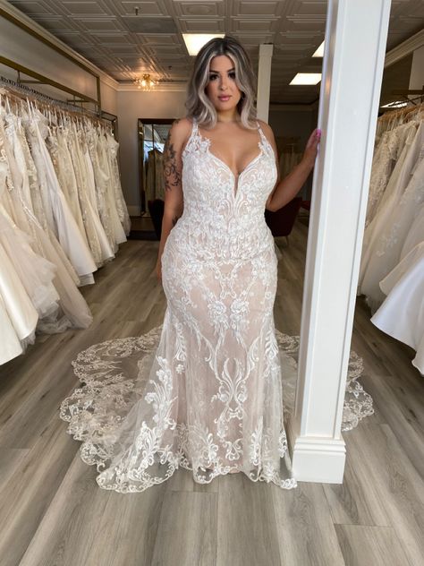 Top Heavy Wedding Dress, Thick Bride Wedding Dresses, Simple Beach Wedding Dress Curvy, Stomach Hiding Wedding Dresses, Trisha Paytas Wedding Dress, Wedding Dresses Beach Plus Size, Mermaid Style Wedding Dresses Plus Size, Mermaid Wedding Dress Black Bride Plus Size, Baddie Wedding Dress Plus Size