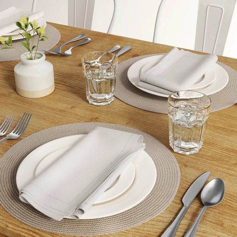 Threshold Polyround Charger Placemat Clean 15, Round Table Decor, Target Kitchen, Round Table Mats, Wicker Table, Dish Sets, Basket Weave, Kitchen Products, Table Accessories