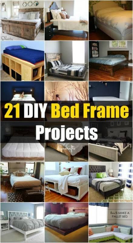 21 DIY Bed Frame Projects – Sleep in Style and Comfort Brilliantly decorative projects! Diy Comforter, Cama Closet, Frame Projects, Old Bed Frames, Murphy Bed Ikea, Pallet Bed, Old Beds, Diy Bed Frame, Cool Beds