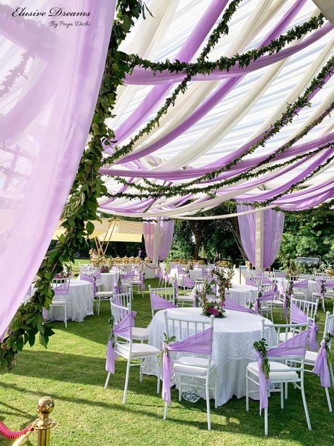 Best Wedding Decorators | Elusive Dreams | Portfolio Wedding Decoration Idea, Lilac Wedding Themes, Lilac Decor, Lavender Wedding Theme, Purple Wedding Decorations, Lavender Decor, Destination Wedding Decor, Wedding Decorating, Wedding Background Decoration