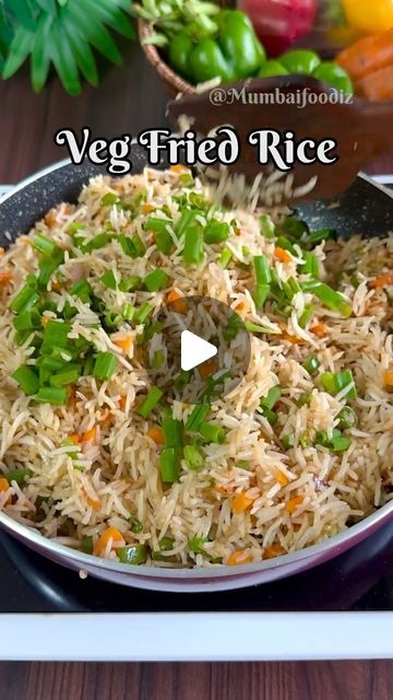 Ravika Thorat on Instagram: "Quick and easy vegetable fried rice at home! 🍚🥕🌶️🧅

Ingredients:

	•	🌿 Oil
	•	🧄 Crushed ginger and garlic
	•	🧅 Chopped onion
	•	🥕 Chopped carrot and beans
	•	🌶️ Chopped capsicum
	•	🧂 Salt
	•	⚫ Black pepper
	•	🍚 Cooked rice (or use leftover rice)
	•	🌶️ Red chili sauce
	•	🌱 Spring onions

Enjoy this delicious and healthy dish that’s perfect for a quick meal. Follow, save, and share! 

( Veg fried rice , fried rice , vegetables, leftover rice , Chinese food,protein food ,diet recipes,weightloss recipes) 
.
.
.
#friedrice #vegfriedrice #chinesefood #vegetables #vegetarianrecipes #leftoverrice #schezwanfriedrice #proteinfood #dietrecipes #weightlossrecipes #foodreels #foodrecipes #foodstagram #trending #quickrecipes #reels #reelsinstagram #explorepage" Veg Fried Rice Recipe, Use Leftover Rice, Fried Rice At Home, Veg Fried Rice, Rice Fried, Food Protein, Red Chili Sauce, Protein Food, Dry Rice