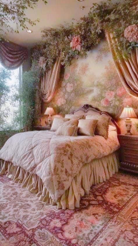 Blank Wall Bedroom, Whimsical Bedroom, Shabby Chic Decor Bedroom, Dream Bedroom Inspiration, Bedroom Victorian, Gorgeous Bed, Romantic Bedroom Decor, Victorian Bedroom, Casa Vintage