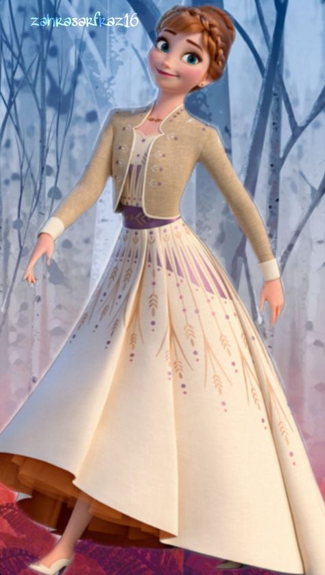 Anna in her new and beautiful harvest festival dress from Frozen 2 Princesa Anna Frozen, Anna Dress Frozen, Anna Frozen Costume, Anna Cosplay, Harvest Dress, Disney Sketchbook, Frozen Outfits, Anna Und Elsa, Anna Costume