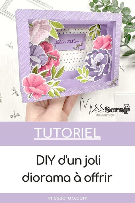 Apprendre à créer un joli DIY diorama à offrir pour toute occasion ? C'est facile maintenant grâce à ce tutoriel vidéo publié sur le blog ! Je te montre pas à pas comment faire, et quel matériel tu as besoin pour faire ce scrapbooking ludique et original ! Tutoriel réalisé avec des produits de la marque Stampin' Up! vendus sur ma boutique. Missscrap Cricut Carte, Scrapbooking Original, Diy Diorama, One Sheet Wonder, Stamping Up, Folded Cards, Photo Album, Stampin Up, Pop Up