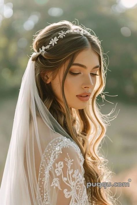 Woman Wants To Drop Out As Bridesmaid At Sister’s #Wedding After Her Ridiculous #Hairstyle Request #Bride Bride With Flower Crown And Veil, Bride Hairstyles With Headband And Veil, Wedding Hair Headband Veil, Small Tiara Wedding Bridal Hair, Bridal Hairstyles Flowers, Flower Crown Veil Wedding, Hairstyle For Veil, Down Bridal Hairstyles With Veil, Wedding Tiara And Veil