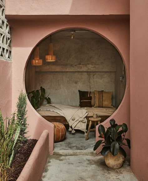 Mexican Interior Design, Mexican Interiors, Resort Design, Eclectic Design, Pink Walls, Casas De Ensueño, Dream House Decor, Beach Resort, Interior Inspo