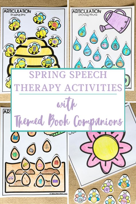 Spring Speech Therapy Activities With Themed Book Companions: Part 1 - Talking Mama Bears Elementary Speech Therapy Activities, Summer Speech Therapy Activities, Easter Speech Activities, Easter Speech Therapy Activities, Preschool Speech Therapy Activities, Easter Speech Therapy, Spring Speech Therapy Activities, Speech Therapy Book Companions, Articulation Therapy Activities