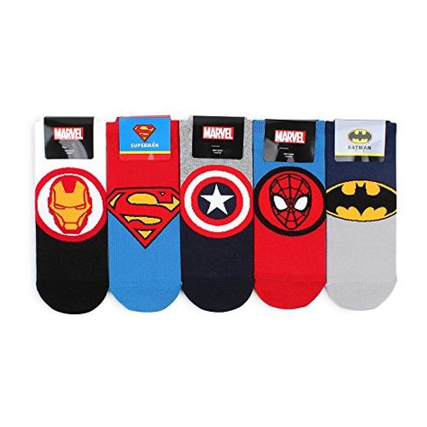 Intype Men's Marvel Dc Comics Heroes Licensed Socks 42989... #intype #socks #man #fashion  #marvel #superman #spiderman #batman #ironman #captainamerica Spiderman Socks, Disney Socks, Superhero Gifts, Ankle Bracelets Diy, Dc Comics Heroes, Sock Outfits, Sock Packs, Funny Socks, Cute Socks