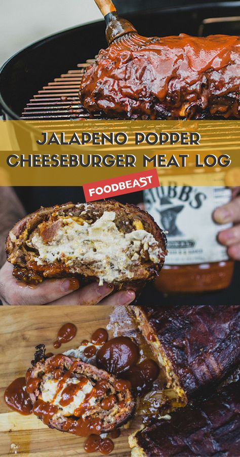 Meat Log, Smoked Hamburgers, Stuffed Jalapenos, Cheeseburger Meatloaf, Smoked Recipes, Hamburger Dishes, Fit Foods, Deer Meat Recipes, Food Net