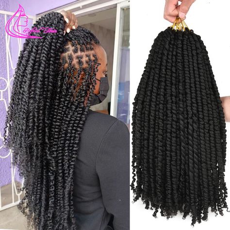 Twists With Extensions, Mini Twists With Extensions, Synthetic Braiding Hair, Spring Twists, Braids Hairstyles Pictures, Mini Twists, Crochet Braids Hairstyles, Braid In Hair Extensions, Braiding Hair