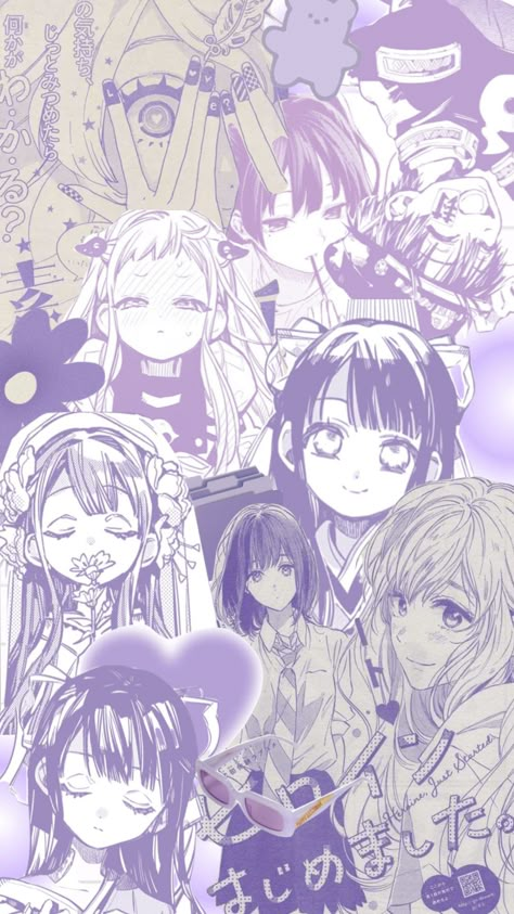 Purple And White Wallpaper Aesthetic, Manga Collage Wallpaper Aesthetic, Aesthetic Anime Purple Wallpaper, Pastel Purple Aesthetic Wallpaper Anime, Purple Shuffle Wallpaper, Pastel Violet Aesthetic Wallpaper Iphone, Purple White Aesthetic Wallpaper, White Purple Aesthetic Wallpaper, Lavender Anime Wallpaper