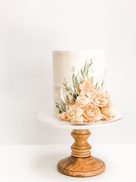 Portfolio in 2022 | Cake, Beautiful birthday cakes, Floral cake Modern Wedding Cake Toppers, Single Tier Cake, Small Wedding Cakes, Cake Flower, Sticky Toffee, Beautiful Birthday Cakes, Gorgeous Wedding Cake, Unique Wedding Cakes, Painted Cakes