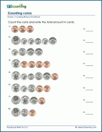 Penny Worksheets Free Printable, Coin Counting Worksheet, Grade 1 Money Worksheets, 2nd Grade Coin Worksheet, Counting Coins 2nd Grade, Counting Pennies, Counting Money Worksheets, Early Science, Counting Money