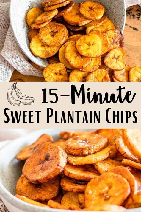 Plantain Chips Recipe, Baked Plantain Chips, Baked Plantains, Plantain Recipes, Healthy Snacks To Buy, Plantain Chips, Plantains Fried, Chips Recipe, Idee Pasto Sano