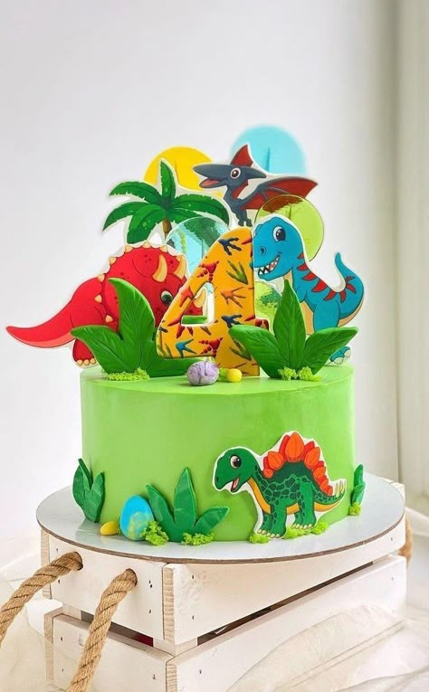 Dinosaur Cakes For Boys, Dinasour Birthday, Cake Design For Men, Dinosaur Birthday Theme, Cars Birthday Cake, Dino Cake, Dinosaur Cake Toppers, Dinosaur Birthday Cakes, Happy Birthday Printable