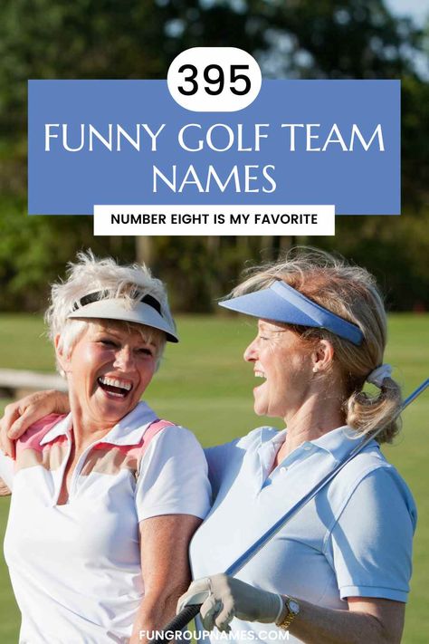 Explore 395 of our funny golf team names in our ultimate guide. Perfect for adding humor and creativity to your next golf tournament! Golf Team Names Funny, Ladies Golf Tournament Themes, Fun Team Names, Funny Group Chat Names, Captain Ideas, Golf Christmas, Classic Golf, Golf Theme, Girls Golf